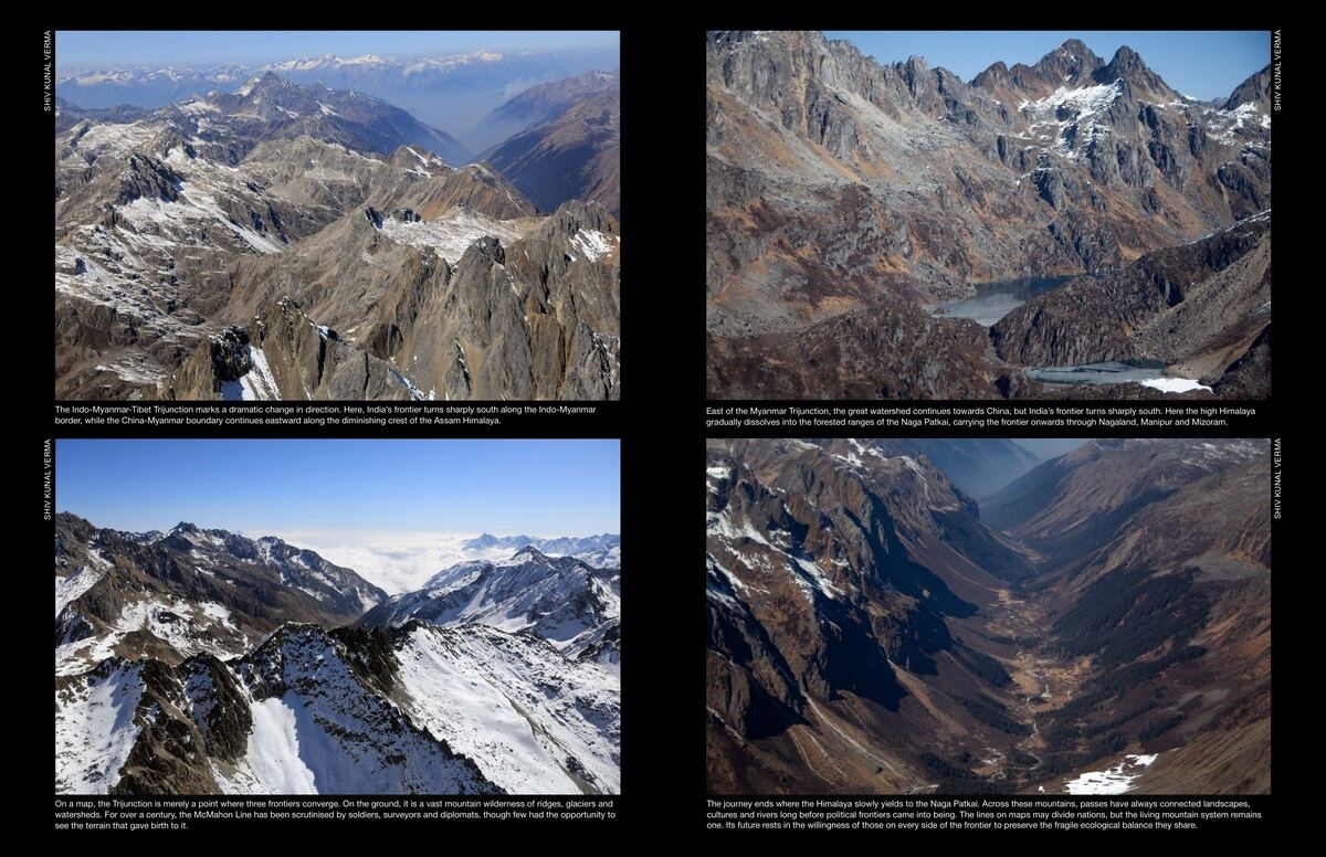 The last spread of the photo essay in Sanctuary Asia: aerial photographs of the Indo-Myanmar-Tibet Trijunction and the ranges of the Naga Patkai